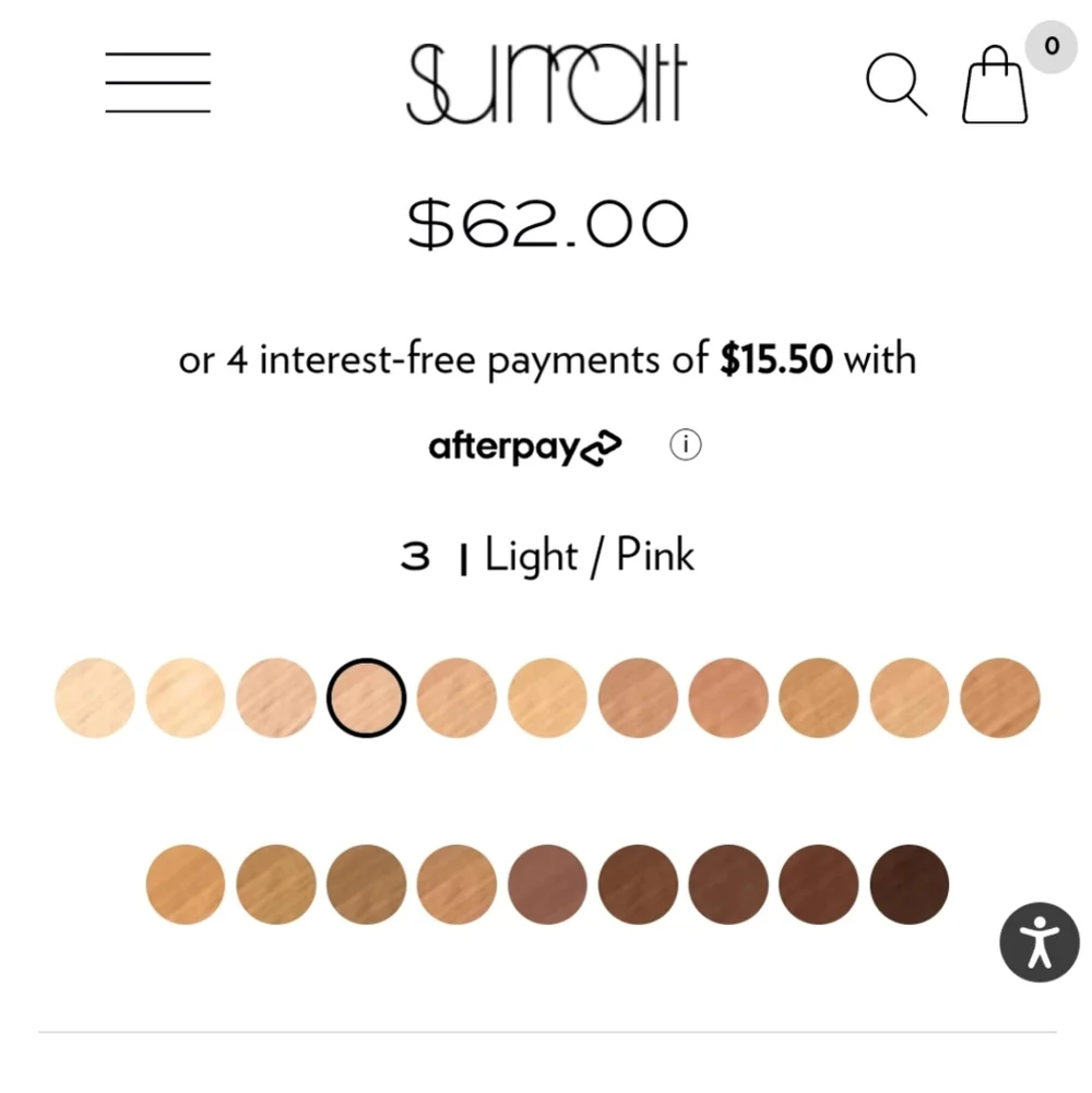 NIB Surratt Surreal Skin Foundation Refill Shade #3 Light/Pink‎